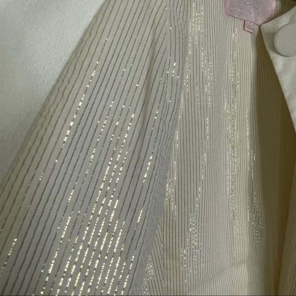 Rebecca Taylor | White Button Down Embellished Collar Linen Blend Jacket - Picture 7 of 12